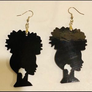 Sublimated black women shaped earrings